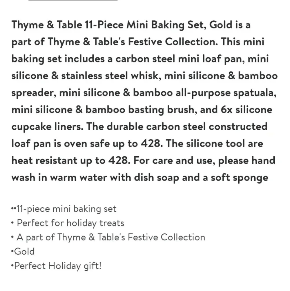 Thyme & Table 11 pc Mini Baking Set Dishwasher Safe Silicone Cupcake Liners NWT